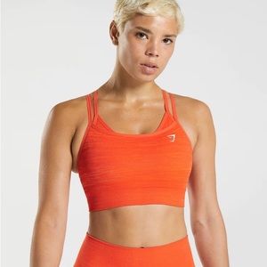 BNWT GYMSHARK Marl Seamless Sports Bra [Pepper Red/Zesty Orange] (Size S)